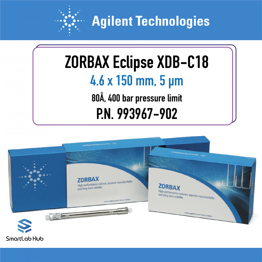 Agilent Zorbax Eclipse XDBC18, 80Å, 4.6 x 150 mm, 5 µm, 400 bar