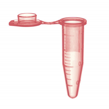 Labcon 1.5 mL SuperSlik® Low Retention Microcentrifuge Tubes with Attached Caps, Red, in Resealable Bags (250pcs x 10 packs)