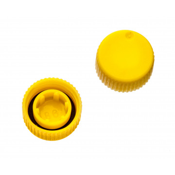 Labcon Screw Caps with O-Rings for SuperClear® microtubes, Yellow Color, in Bags (500pcs x 10 packs)