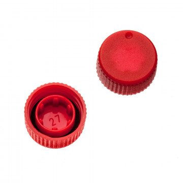 Labcon Screw Caps with O-Rings for SuperClear® microtubes, Red Color, in Bags (500pcs x 10 packs)